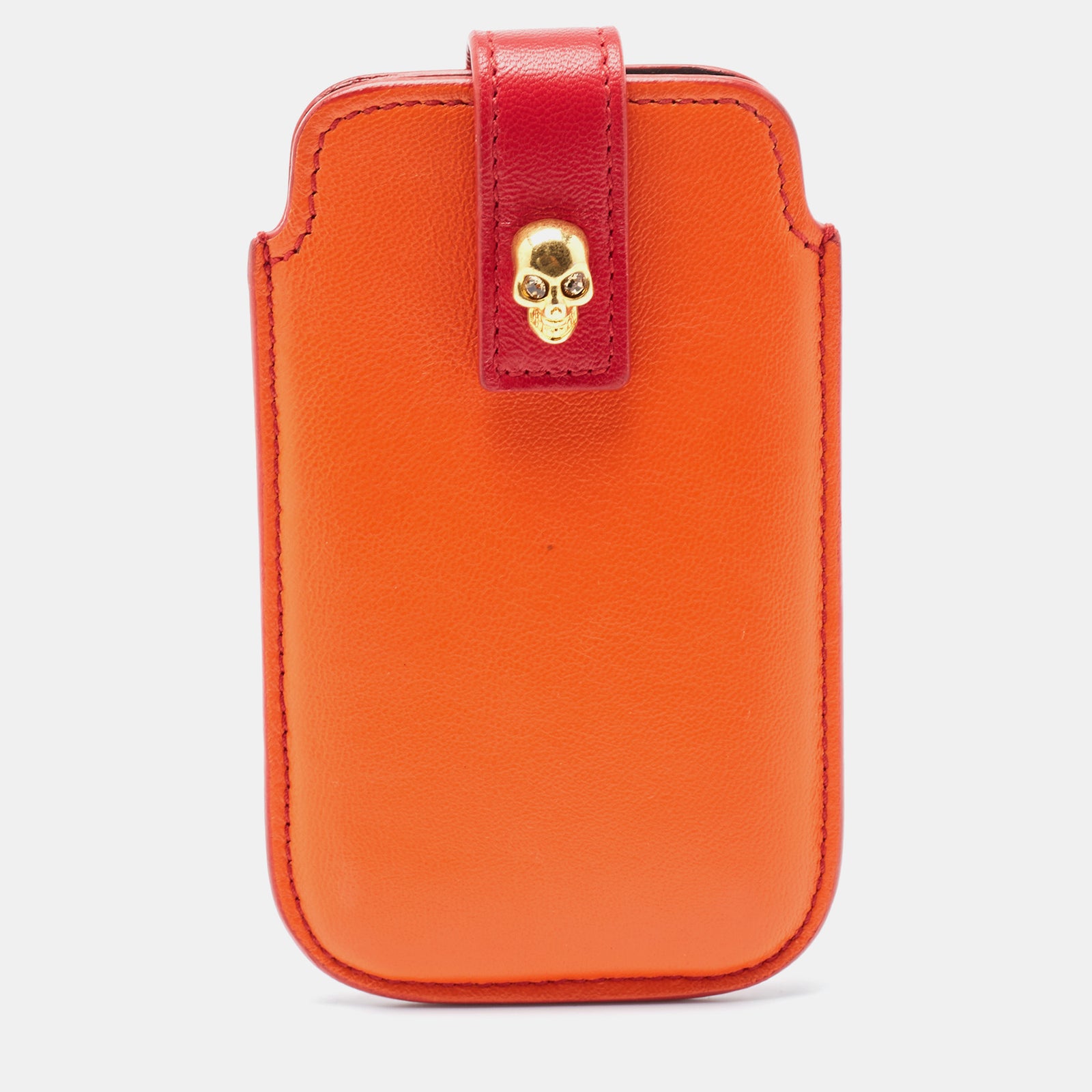 Alexander Mcqueen Red/Orange Skull Embellished iPhone 5/5s Cover