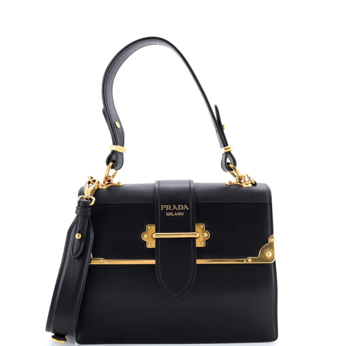 Prada PRADA Cahier Convertible Shoulder Bag City Calf and Saffiano Medium