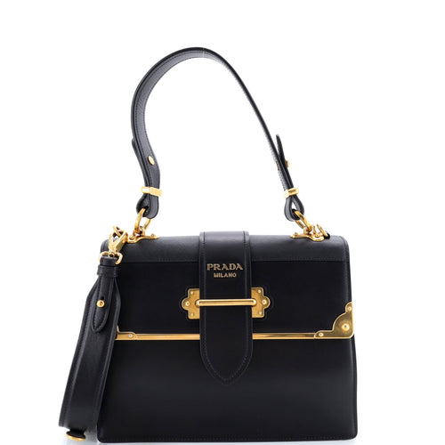PRADA Cahier Convertible Shoulder Bag City Calf and Saffiano Medium