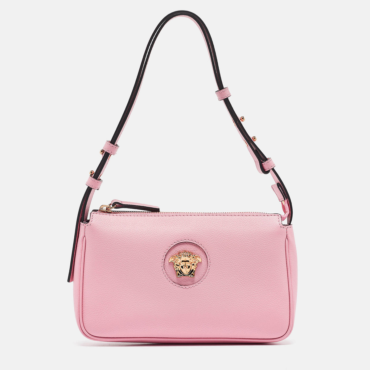 Versace Pink Leather Medusa Shoulder Bag