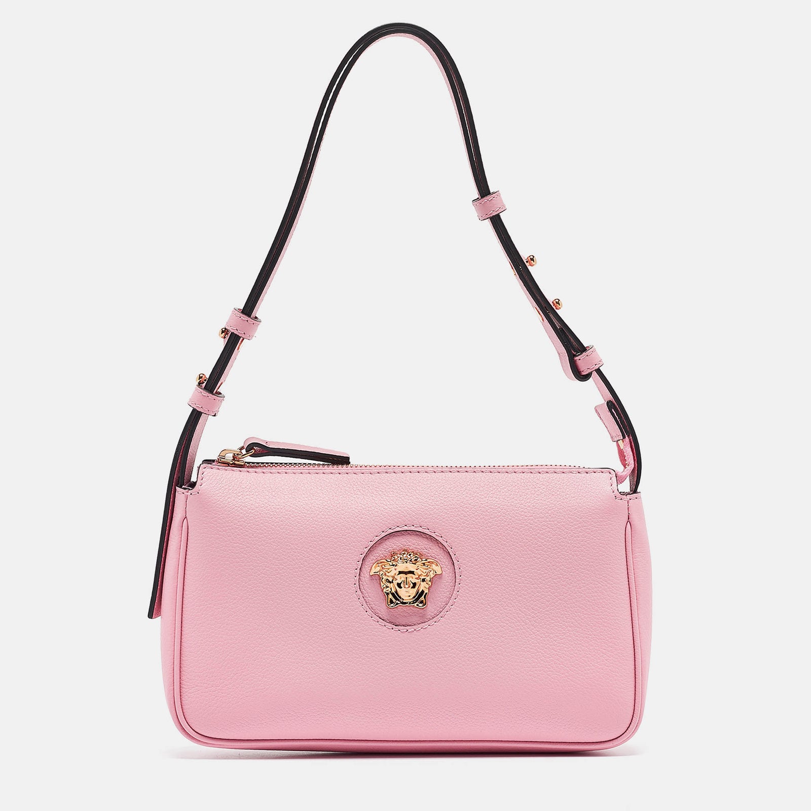 Versace Pink Leather Medusa Shoulder Bag