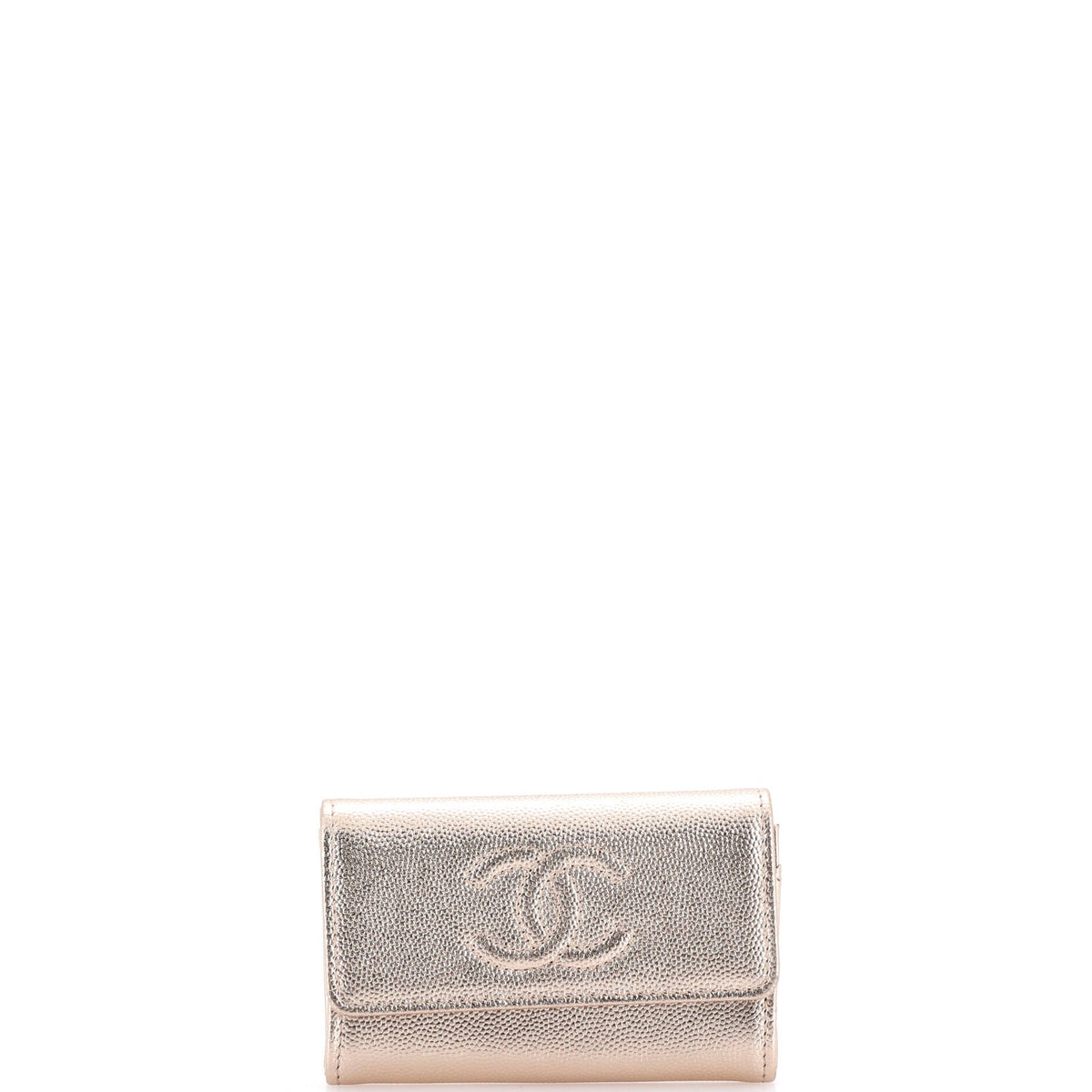 Chanel CHANEL Timeless CC Flap Card Holder Metallic Caviar