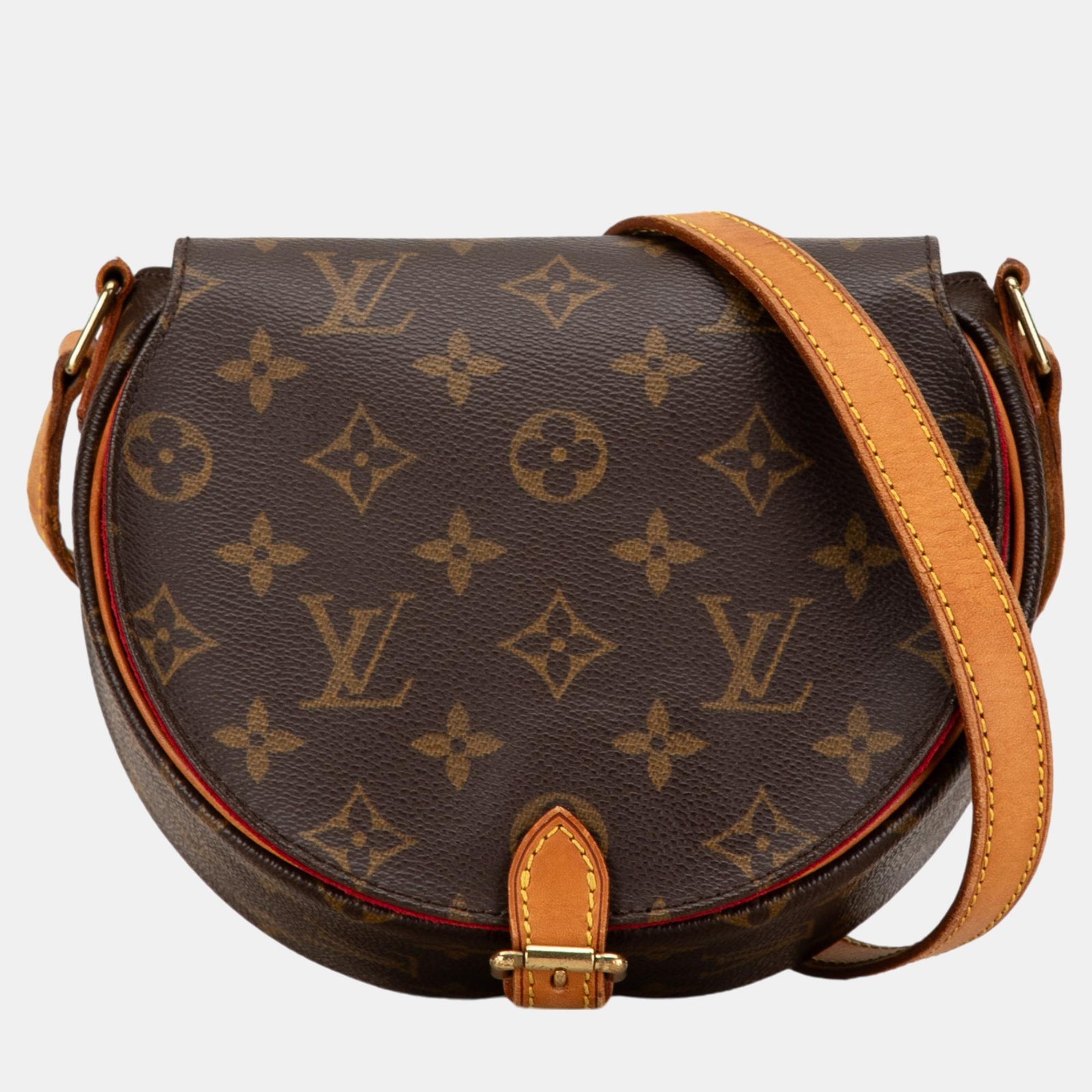 Louis Vuitton Braune Schultertasche Tambourine aus Canvas mit Monogramm