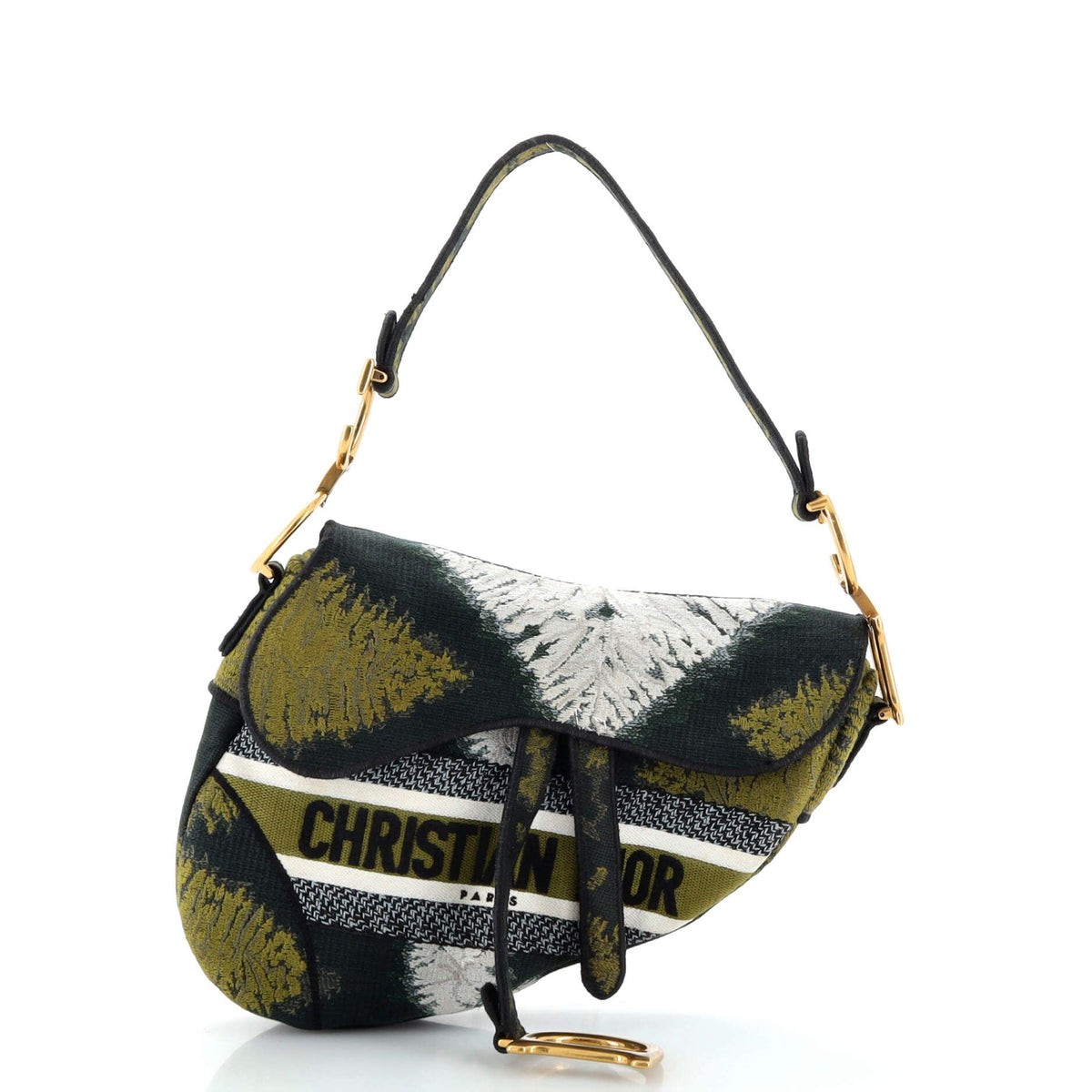 Christian Dior Saddle Bag Tie Dye Embroidered Canvas Medium