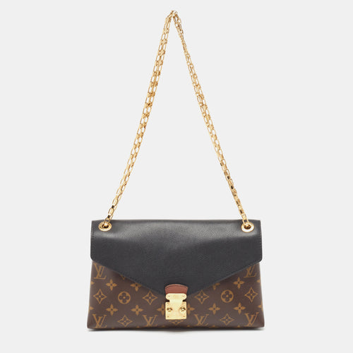 Black Monogram Canvas and Leather Pallas Chain Bag