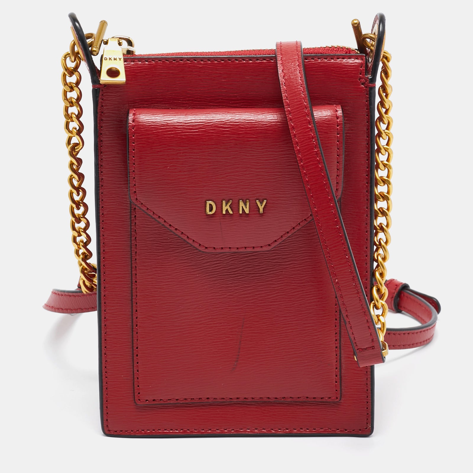 DKNY DKNY Red Leather Alexa Phone Crossbody Bag