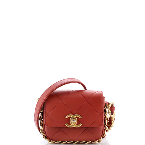 CHANEL Framing Chain Flap Bag Quilted Calfskin Mini