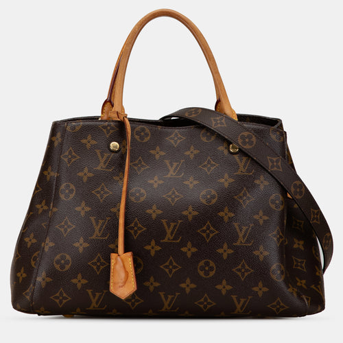 Brown Monogram Canvas Montaigne MM Tote Bag