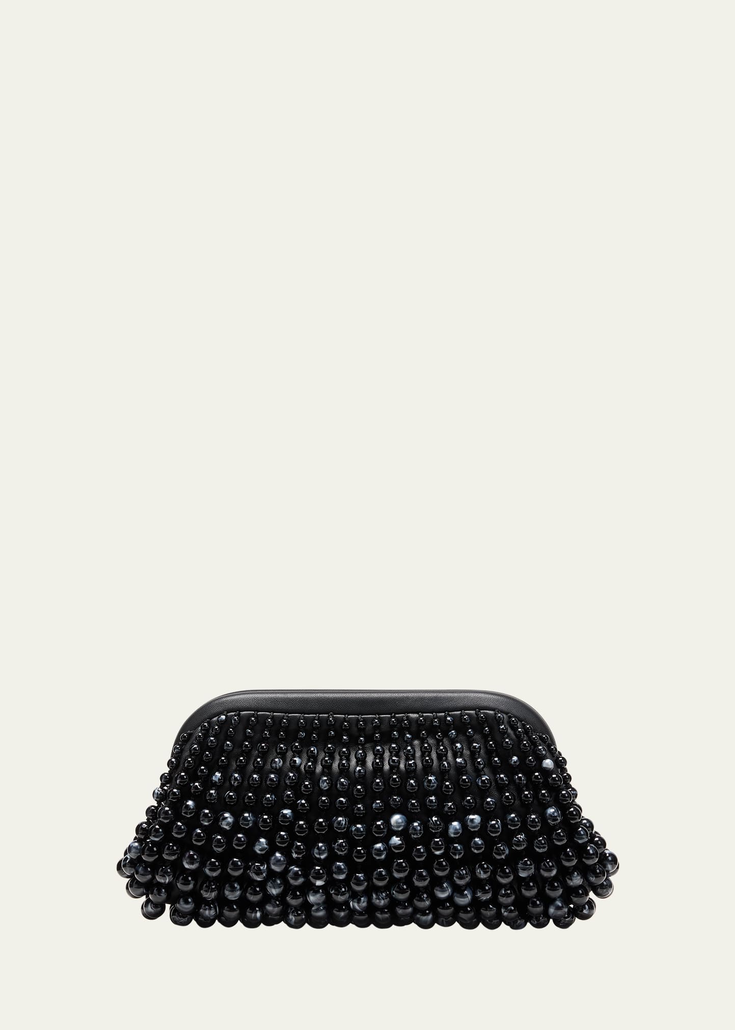 Cult Gaia Nia Beaded Leather Clutch Bag