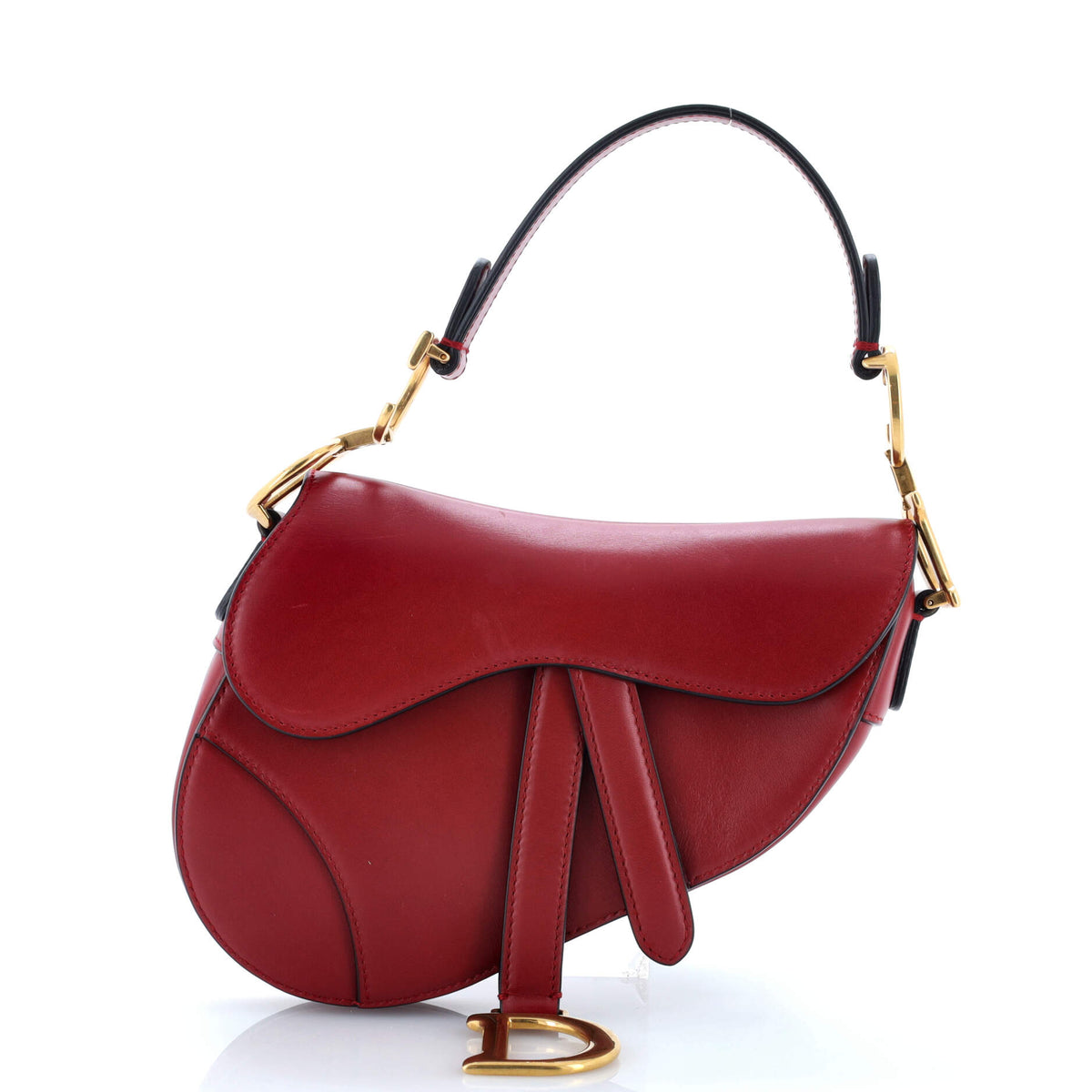 Christian Dior Saddle Handbag Leather Mini