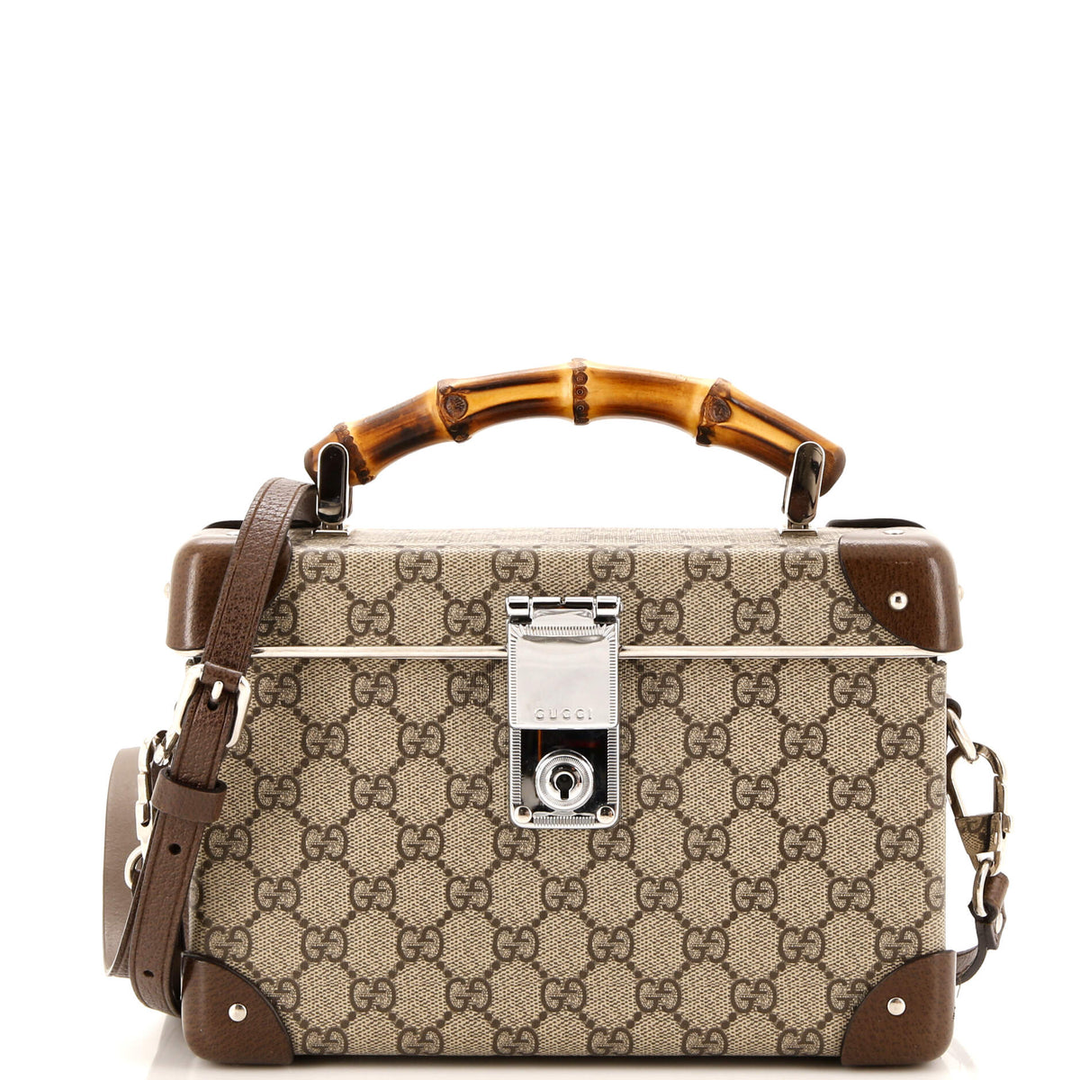 Gucci GUCCI Bamboo Globe-Trotter Vanity Case GG Coated Canvas