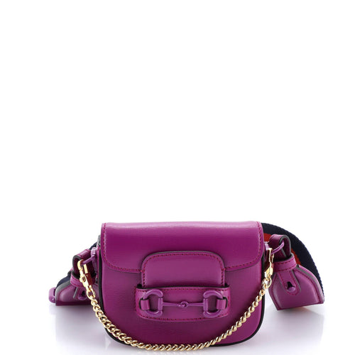 GUCCI Horsebit 1955 Shoulder Bag Leather Super Mini
