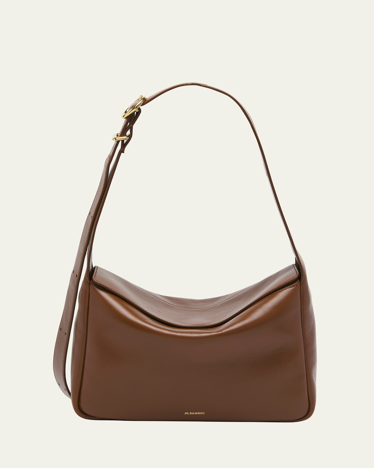 Jil Sander Small Fold-Over Flap Leather Shoulder Bag