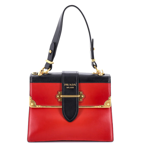 PRADA Cahier Convertible Shoulder Bag City Calf and Saffiano Medium