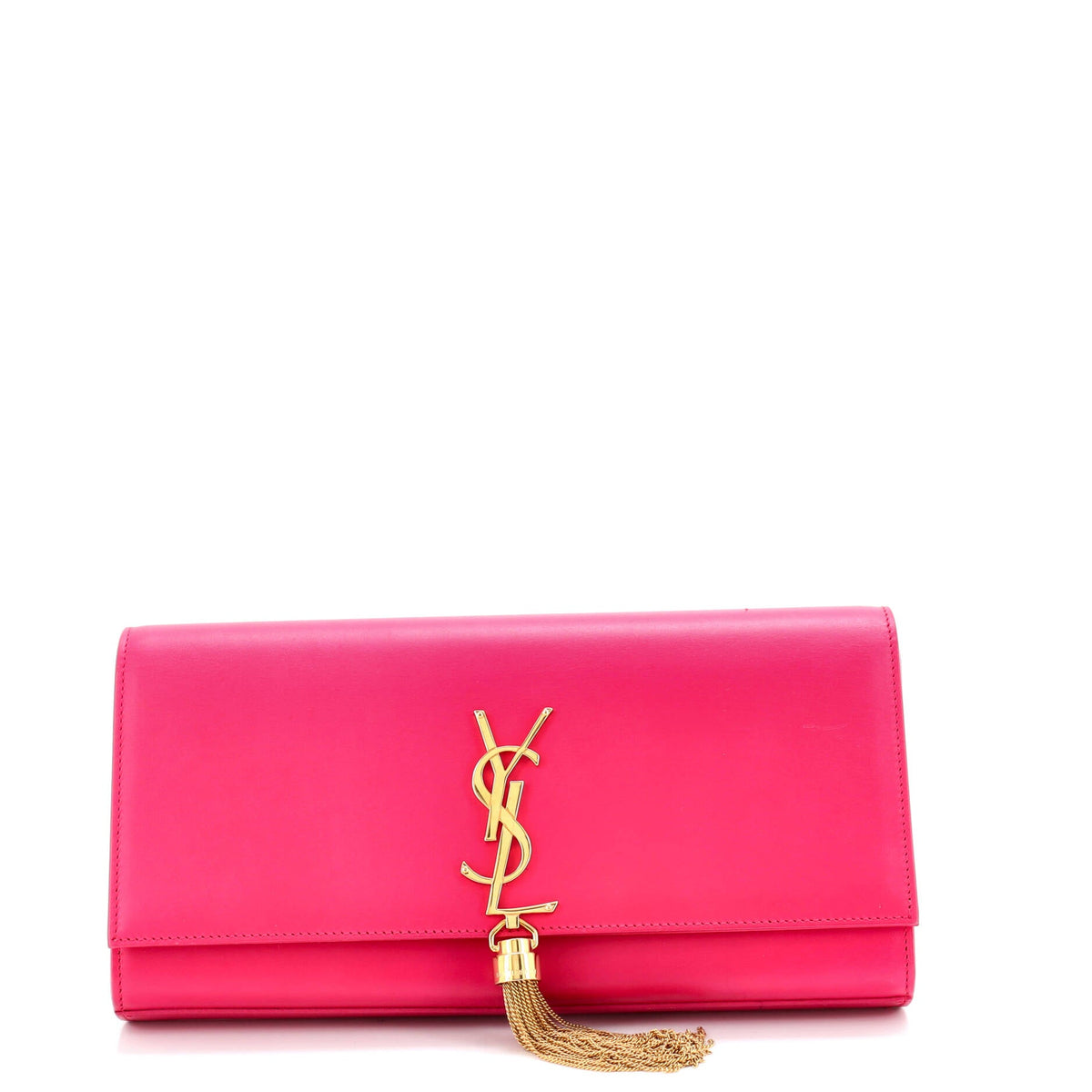 Saint Laurent Classic Monogram Tassel Clutch Leather Long