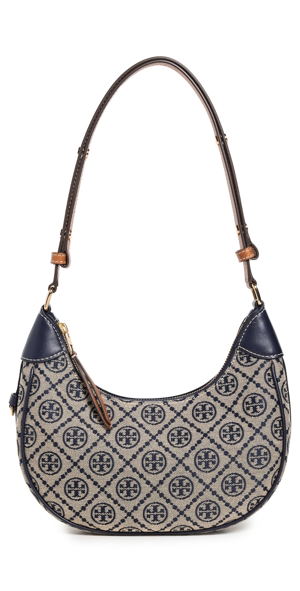 Tory Burch T Monogram Crescent Bag Tory Navy One Size