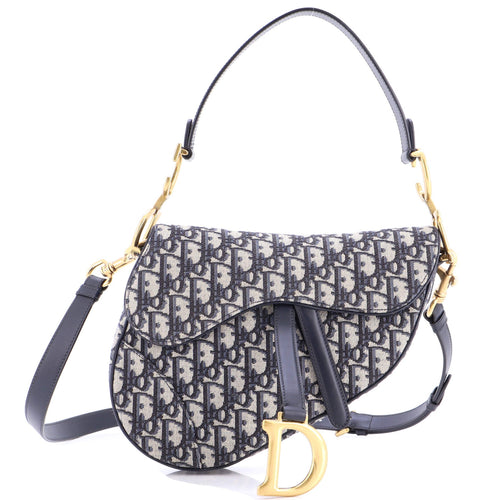 Saddle Handbag with Strap Oblique Canvas Medium