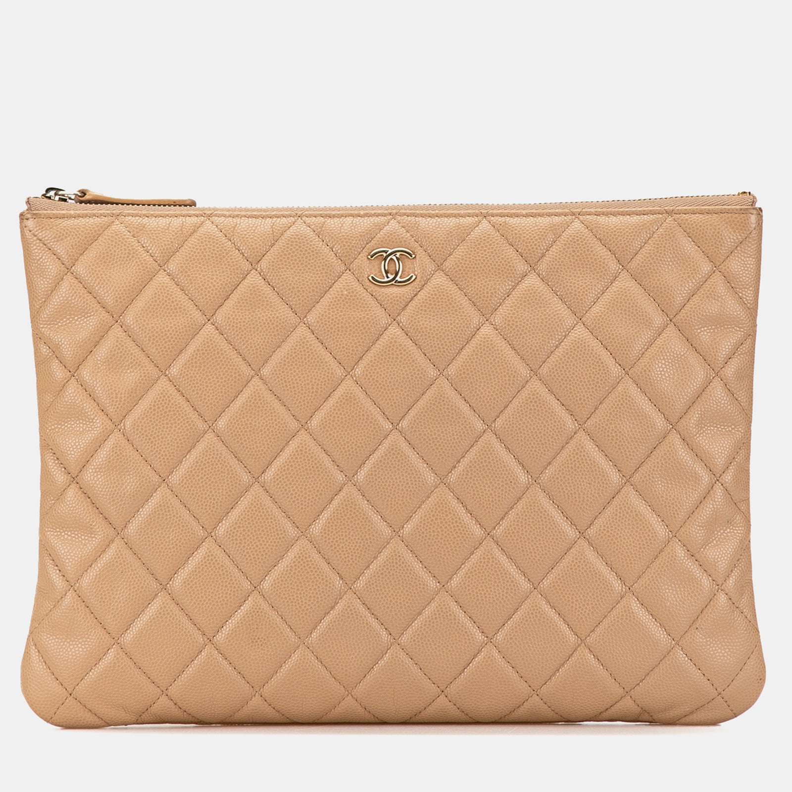 Chanel Mittelgroße gesteppte Caviar O Case Clutch