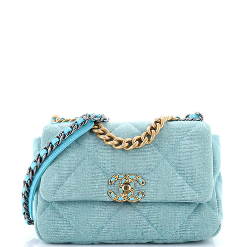 CHANEL 19 Flap Bag Quilted Denim Medium