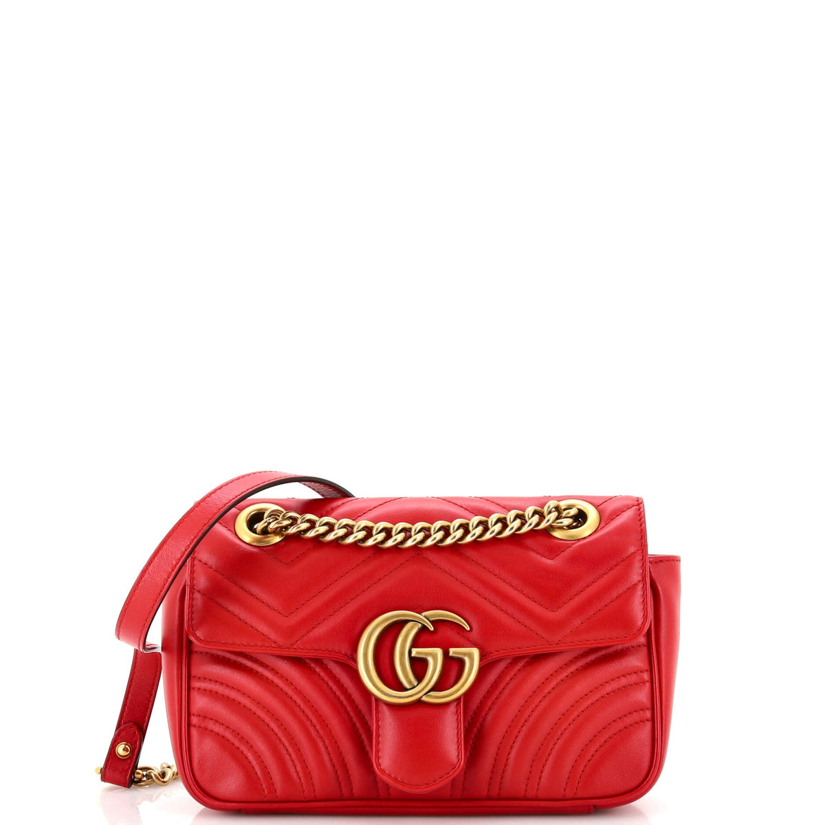 Gucci GUCCI GG Marmont Flap Bag Matelasse Leather Mini