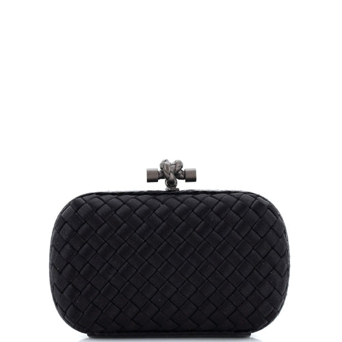 Box Knot Clutch Intrecciato Satin Small