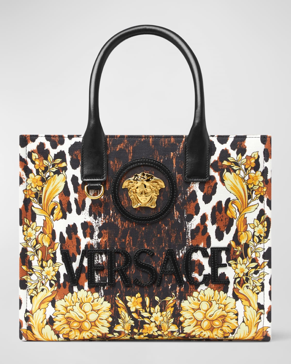 Versace La Medusa Wild Barocco Canvas Tote Bag