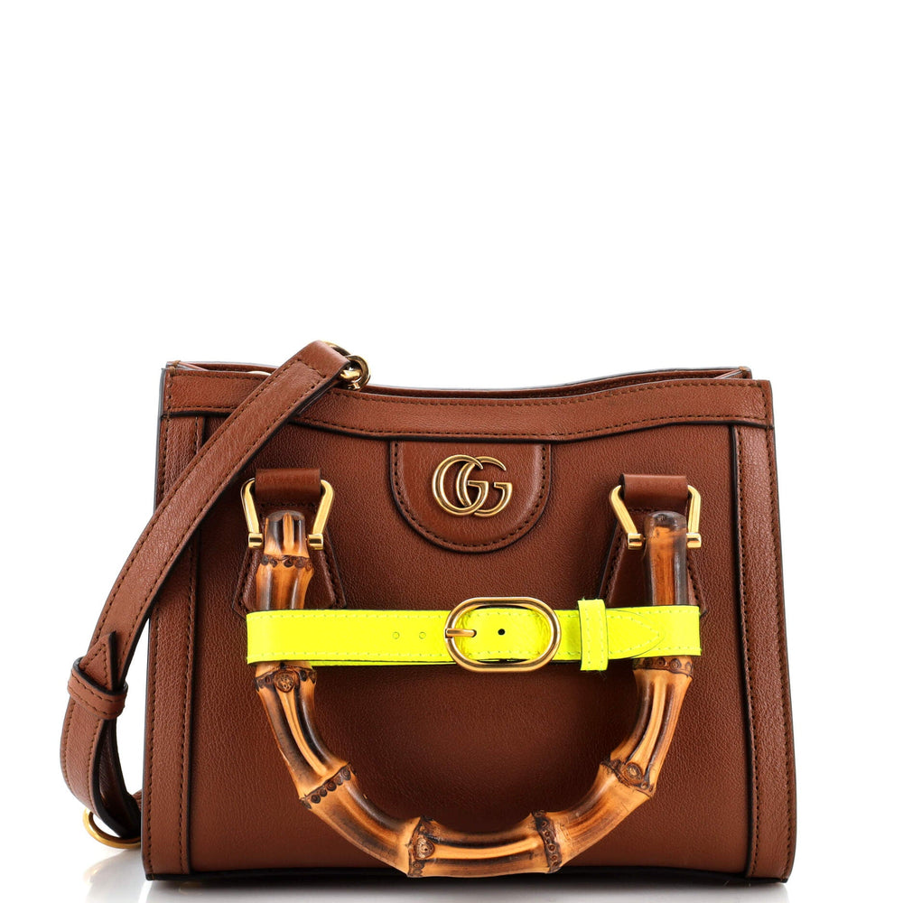 GUCCI Diana NM Tragetasche aus Leder mit Bambusgriff, Mini