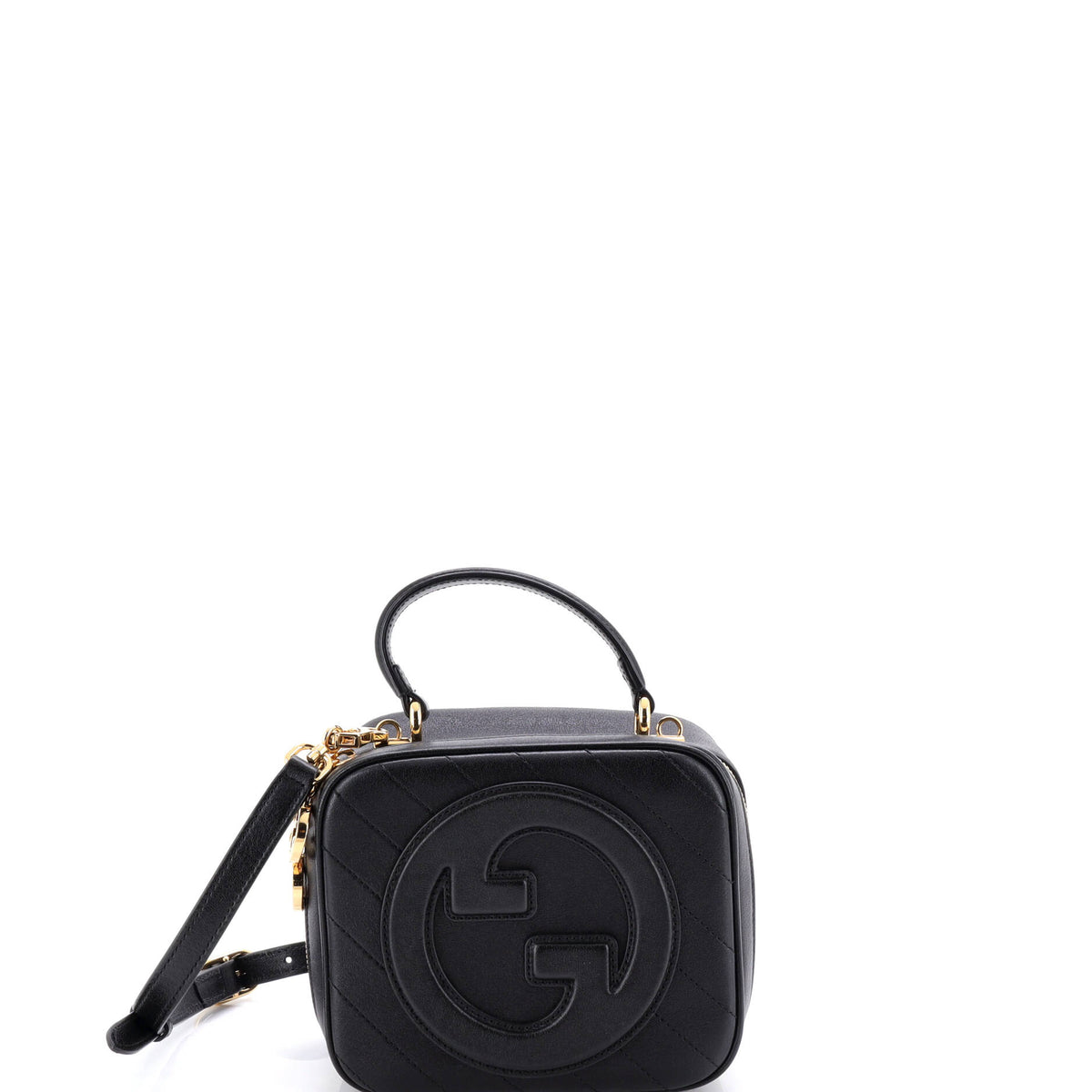 Gucci GUCCI Blondie NM Top Handle Shoulder Bag Diagonal Quilted Leather