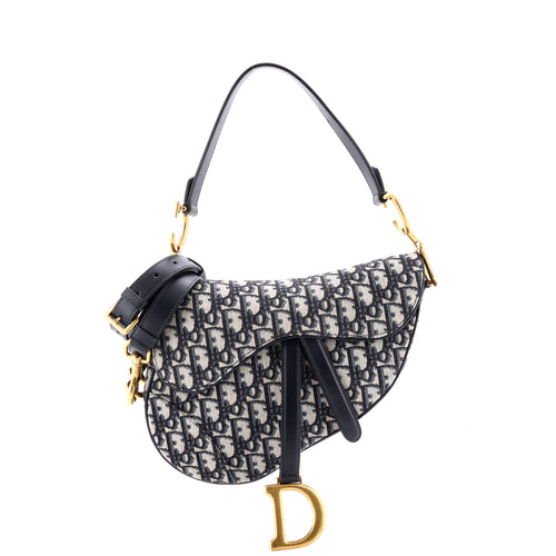 Saddle Handbag with Strap Oblique Canvas Medium