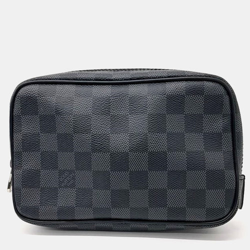 Gray Damier Graphite Canvas Pouch