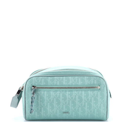 Double Zip Toiletry Pouch Oblique Recycled Nylon