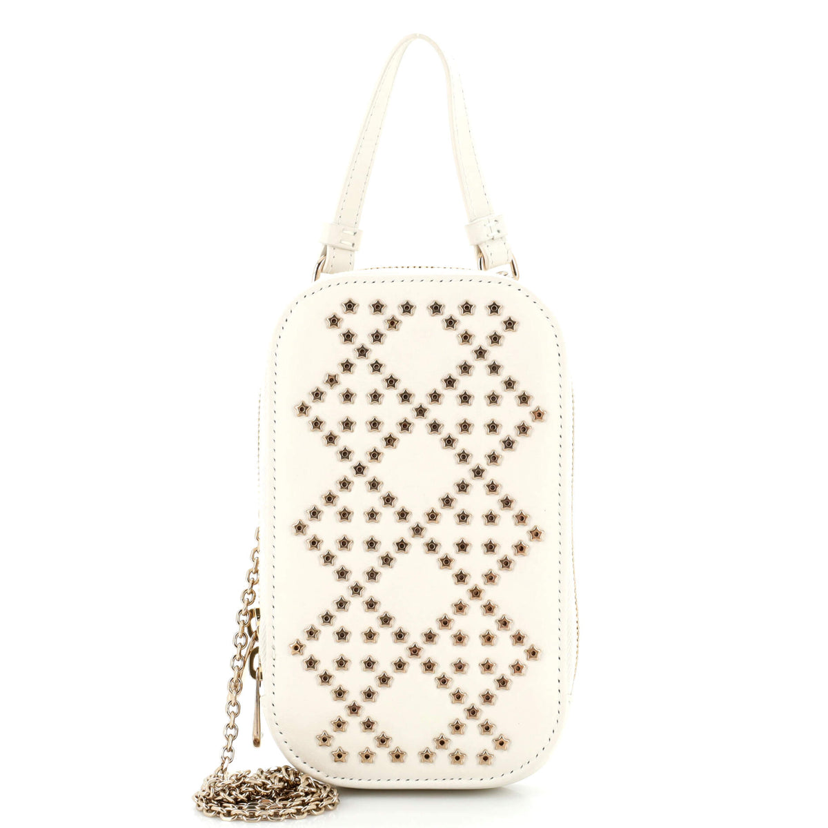 Christian Dior Lady Dior Phone Holder on Chain Studded Leather