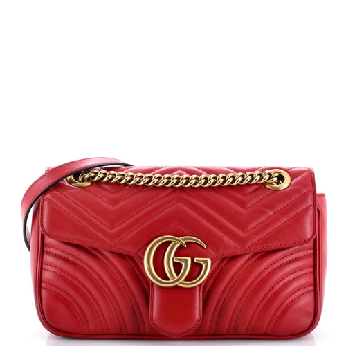 GUCCI GG Marmont Flap Bag Matelasse Leather Medium