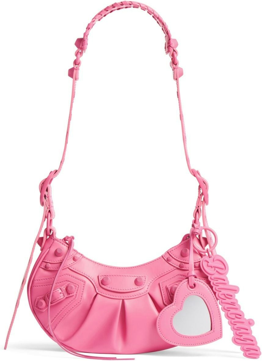 Balenciaga Women's Le Cagole Xs Leather Shoulder Bag in Fuchsia | Size UNI | 6713092AAN65639