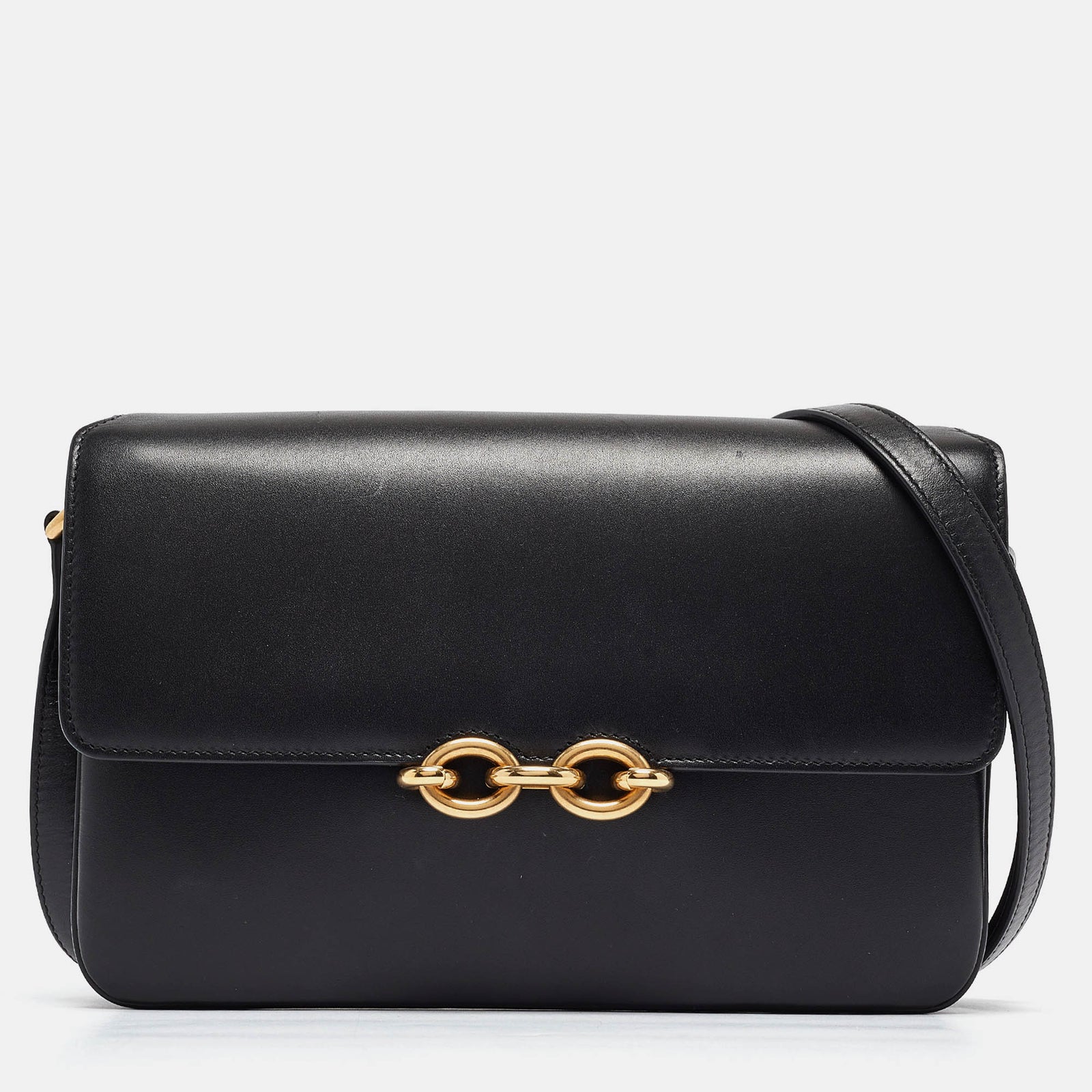 Saint Laurent Paris Saint Laurent Black Leather Le Maillon Shoulder Bag