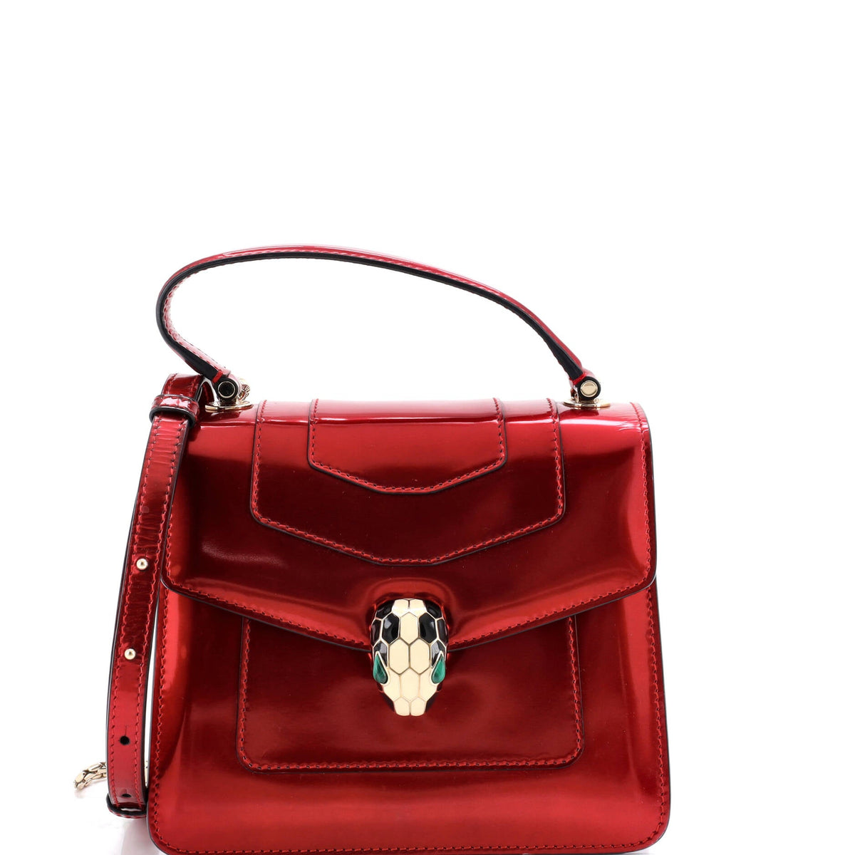 Bvlgari BVLGARI Serpenti Top Handle Bag Patent Small