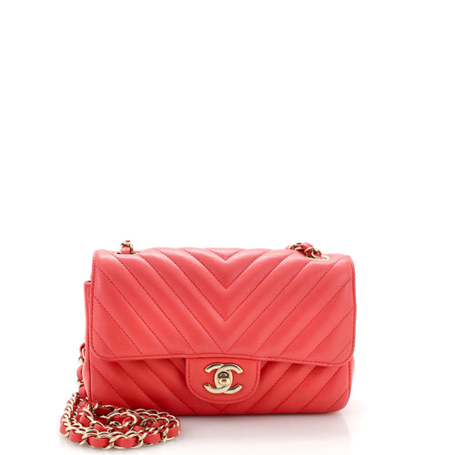 CHANEL Classic Single Flap Bag Chevron Lambskin Mini