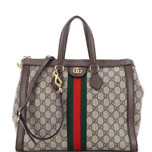 GUCCI Ophidia Top Handle Tote GG Coated Canvas Medium