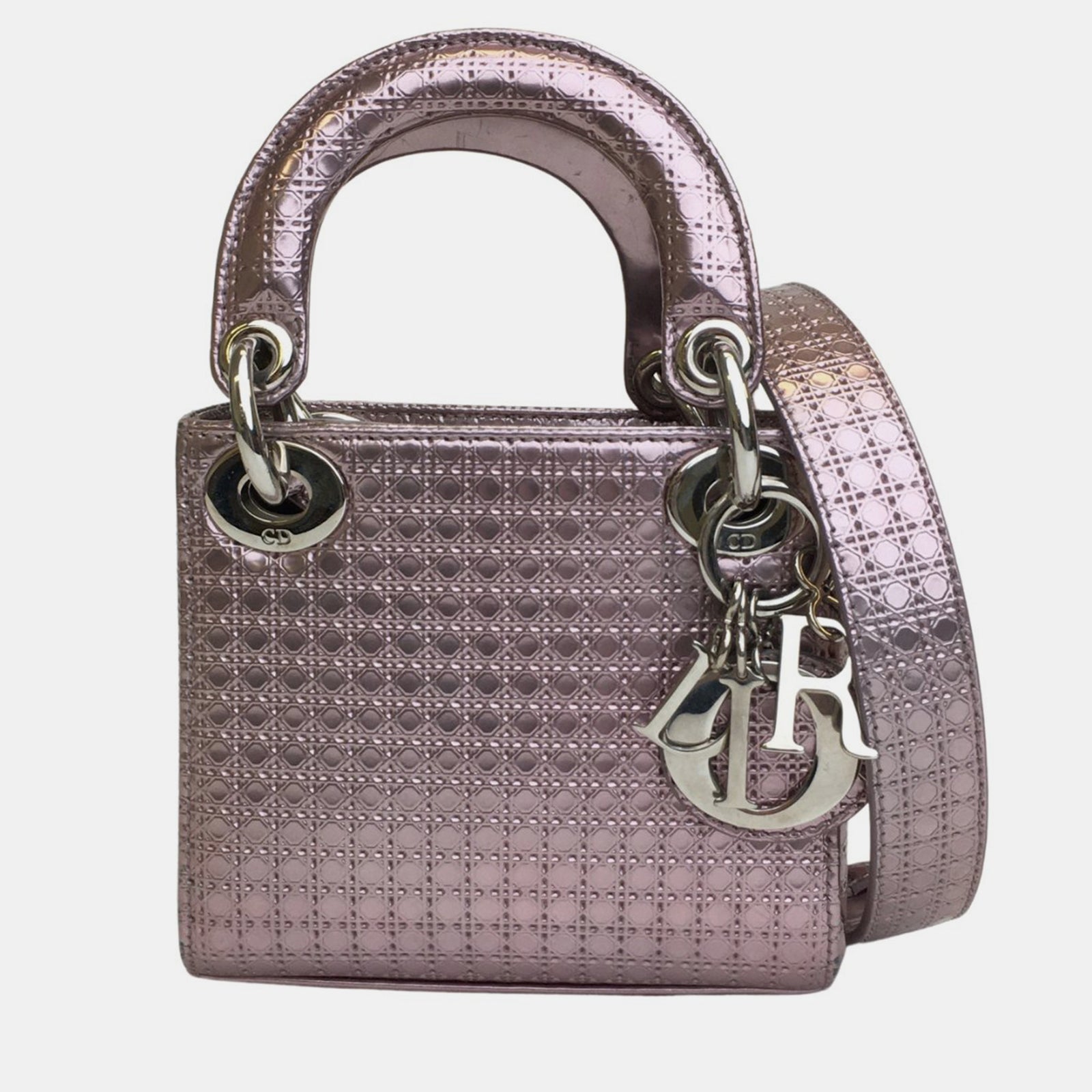 Dior Pink Microcannage Leather Micro Lady Tote Bag