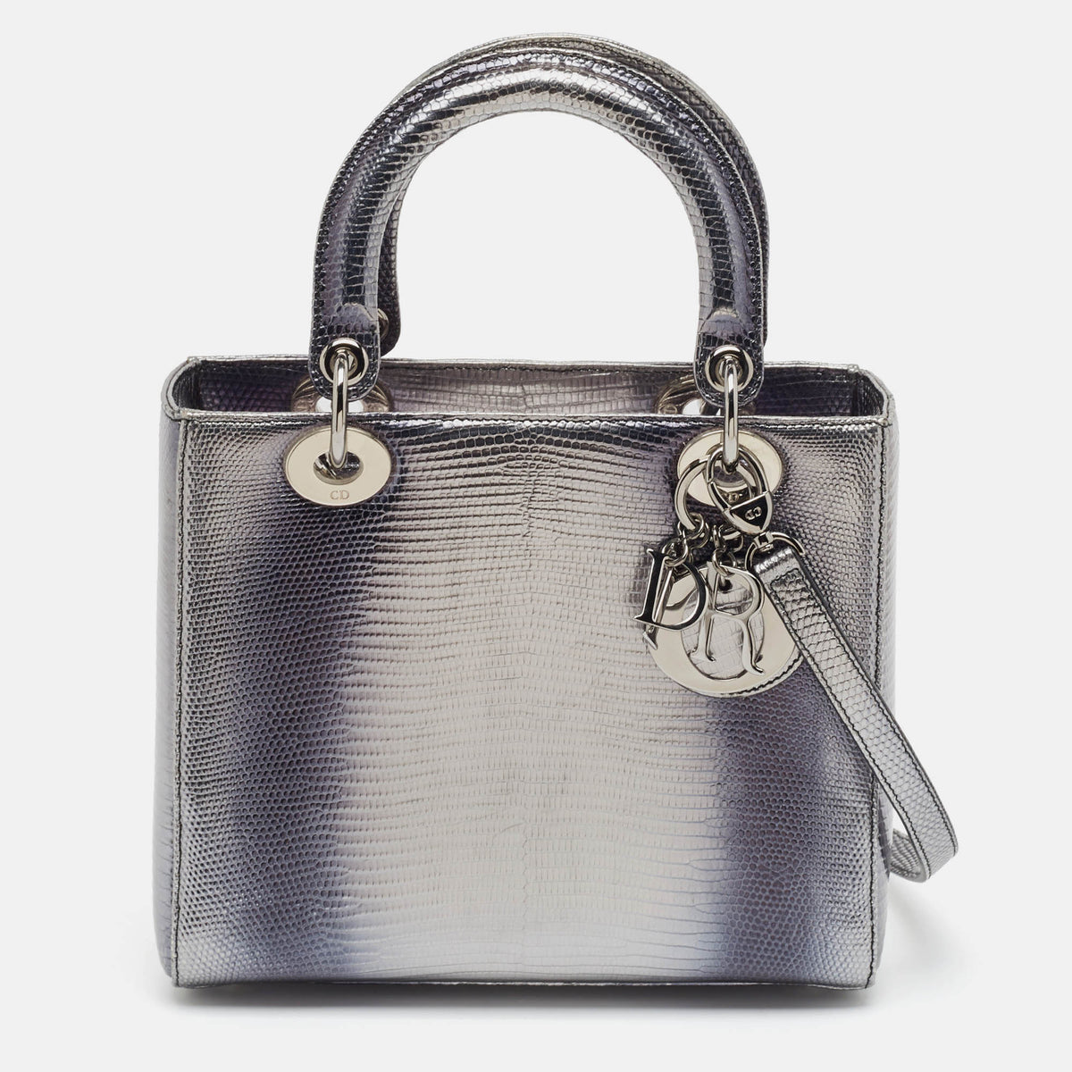 Dior Metallic Lizard Medium Lady Tote