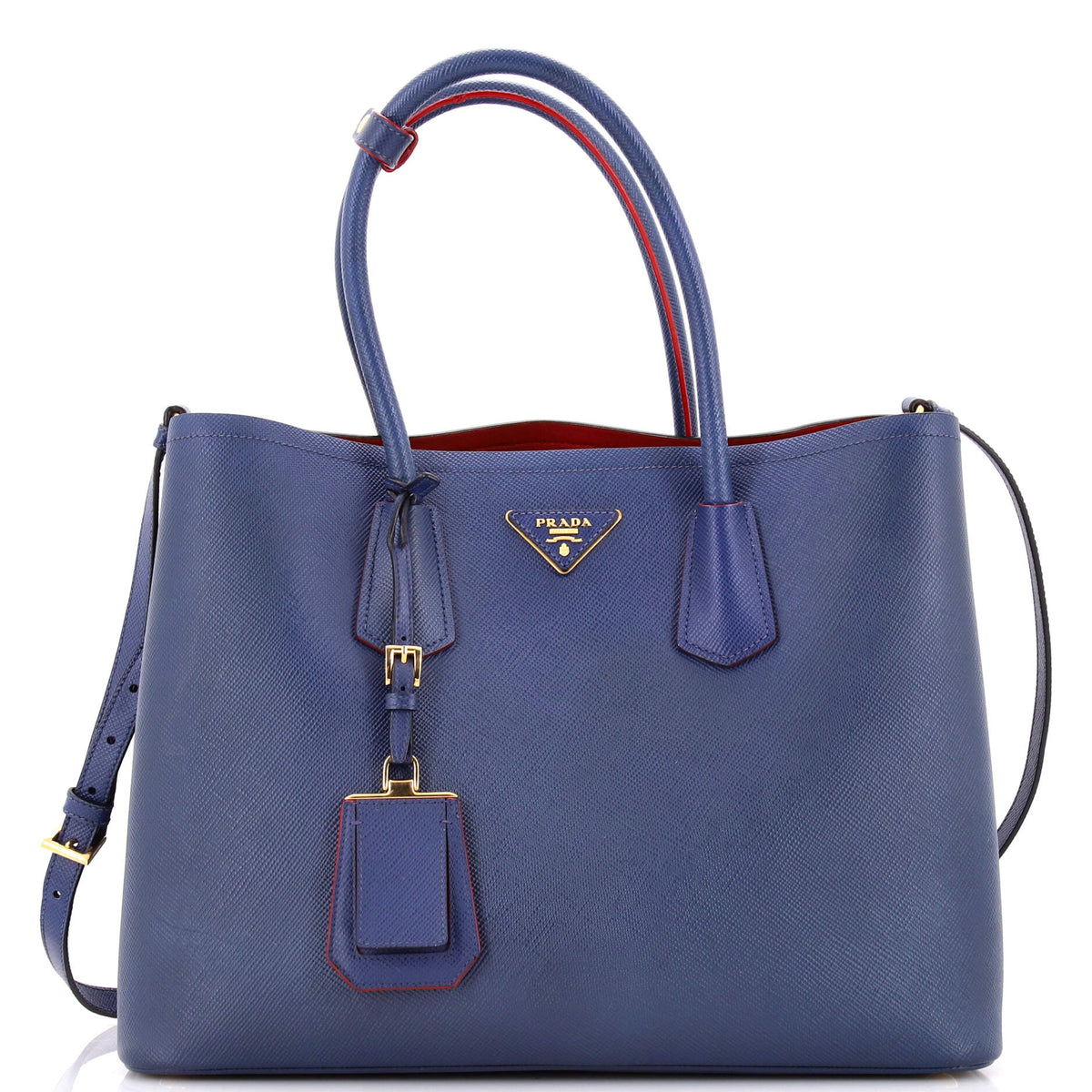 Prada PRADA Cuir Double Tote Saffiano Leather Medium