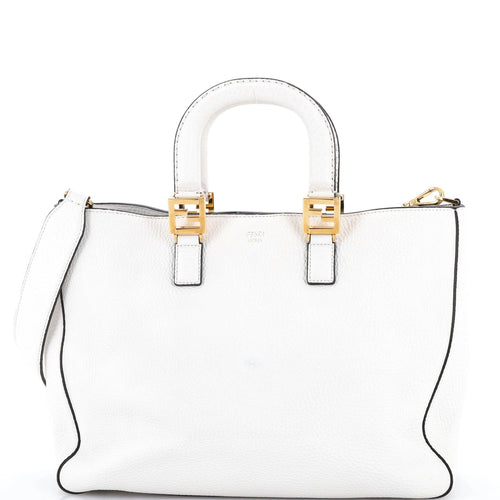 FENDI Selleria FF Handle Tote Leather Medium