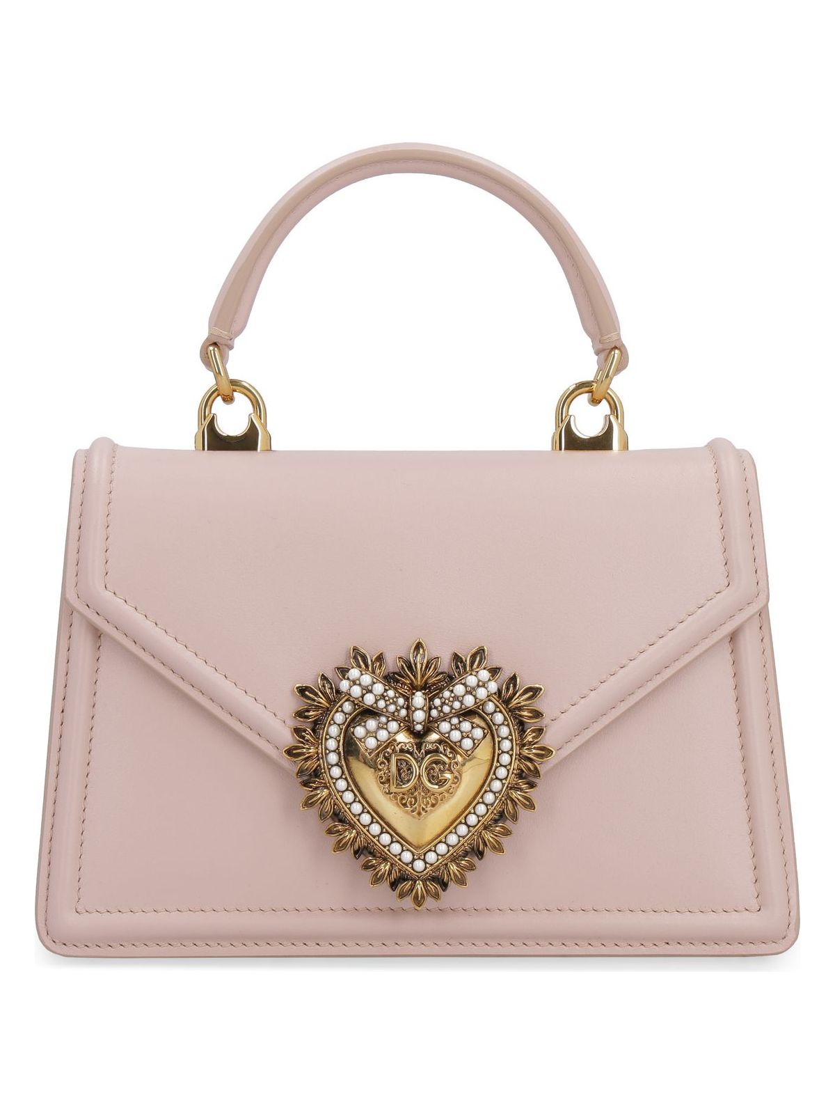 Dolce & Gabbana Women's Small Devotion Leather Top Handle Bag in Nude & Neutrals | Size UNICA | BB6711AV893