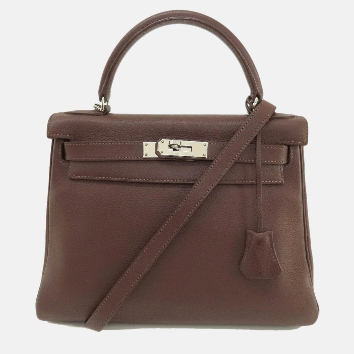Hermès Brown Taurillon Clemence Leather Kelly 28 Tote Bag