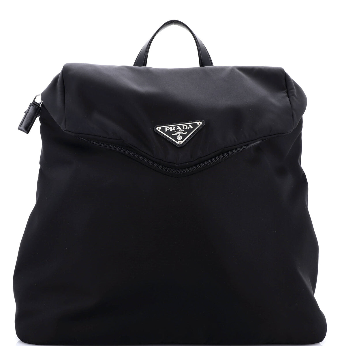 Prada PRADA Zipped Triangle Flap Backpack Re-Nylon and Leather