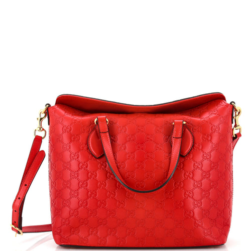 GUCCI Signature Fold Over Tote Guccissima Leather Medium