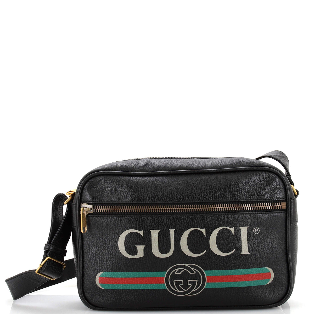 Gucci GUCCI Logo Shoulder Bag Printed Leather