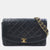 Black Gold Leather Diana Matelasse Shoulder Bag