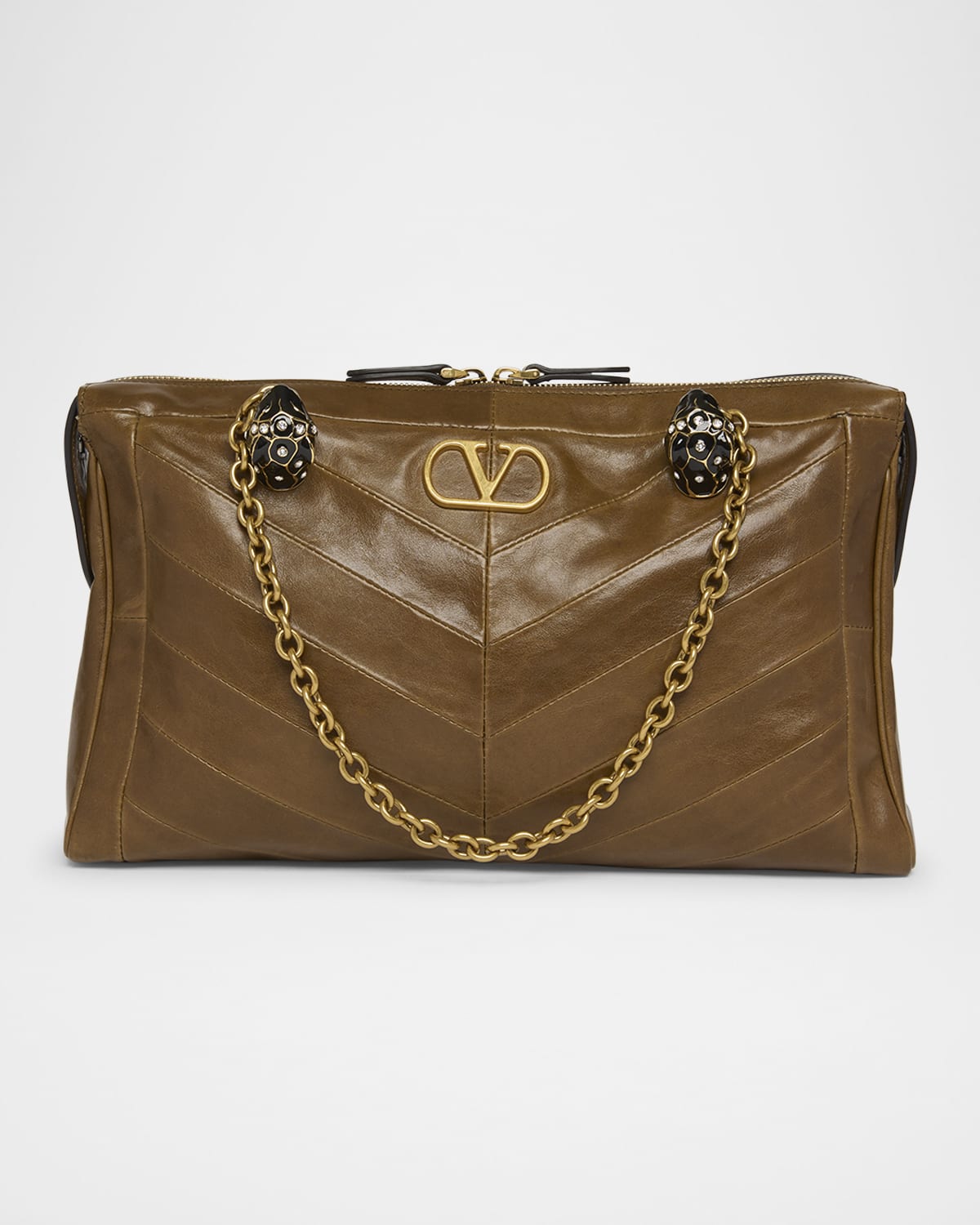 Valentino Panthea Medium Patchwork Chevron Shoulder Bag