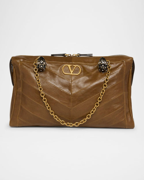 Panthea Medium Patchwork Chevron Shoulder Bag